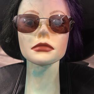 Revo Rimless Sunglasses with Brown Gradient Lenses